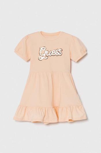 Dívčí šaty Guess oranžová barva, mini