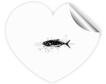 Samolepky srdce - 5 kusů Ryba