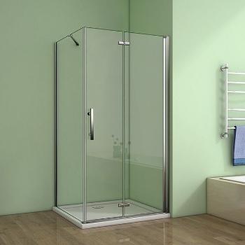 H K Obdélníkový sprchový kout MELODY 110x90 cm se zalamovacími dveřmi včetně sprchové vaničky z litého mramoru SE-MELODYB811090/SE-ROCKY11090
