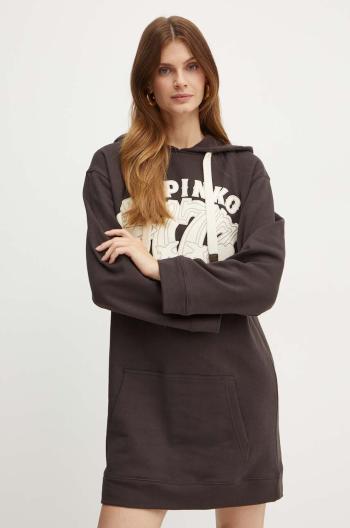 Bavlněné šaty Pinko hnědá barva, mini, oversize, 104110 A23X