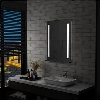 Koupelnové nástěnné zrcadlo s LED světlem a policí 60 x 80 cm (144715)