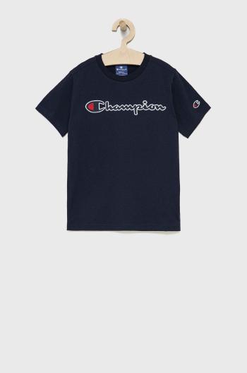 Dětské bavlněné tričko Champion 305770 tmavomodrá barva, s aplikací