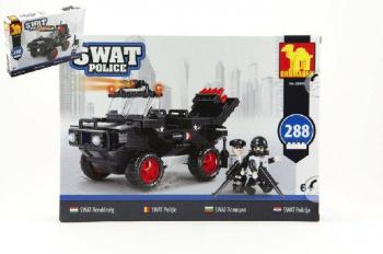 Teddies Dromader SWAT Policie 49442 Stavebnice Auto 288ks plast v krabici 35x25x5,5cm