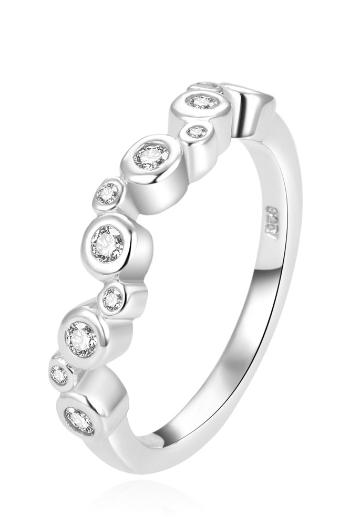Beneto Moderní stříbrný prsten se zirkony AGG388 57 mm