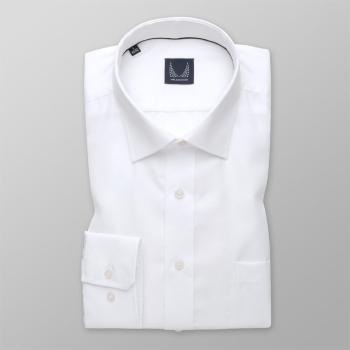 Pánská klasická košile bílé barvy s hladkým vzorem 14723 188-194 / XL (43/44)