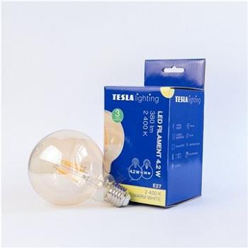 Tesla - LED žárovka GLOBE G95 VINTAGE, E27, 4,2W, 230V, 380lm, 2400K, 360st, zlatá (GL274224-2)