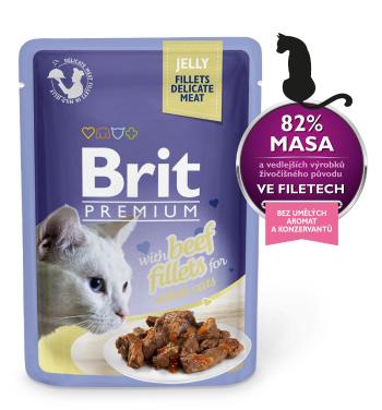 BRIT cat  kapsa  FILLETS želé 85g - Pstruh