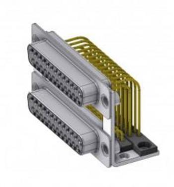 D-SUB dvojitý konektor Deltron Connectors 180 °, pólů 25, pájené, 1 ks