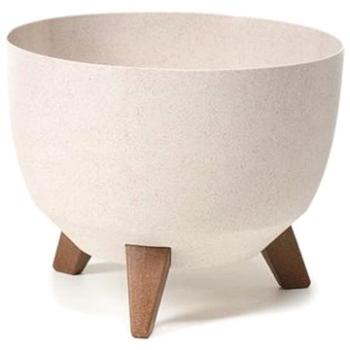 LAMELA ROMA ECO WOOD O 24 cm, bílá, mísa na nožkách (MAT36145)