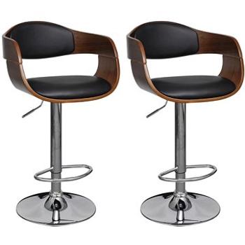Barové stoličky 2 ks ohýbané dřevo a umělá kůže (270549)
