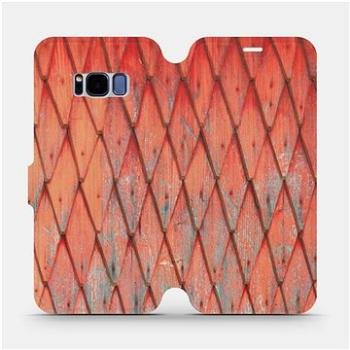 Flipové pouzdro na mobil Samsung Galaxy S8 - MK01S Oranžový vzor dřeva (5903226776375)