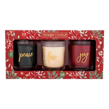 Yankee Candle Countdown To Christmas dárková kazeta svíčka Peace 226 g + svíčka Love 226 g + svíčka Joy 226 g unisex