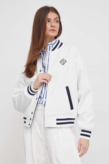 Oboustranná dětská bomber bunda Polo Ralph Lauren dámská, bílá barva, přechodná, 211924214