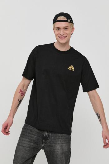 Bavlněné tričko Fila černá barva, s aplikací