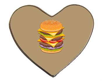 Magnet srdce kov Hamburger