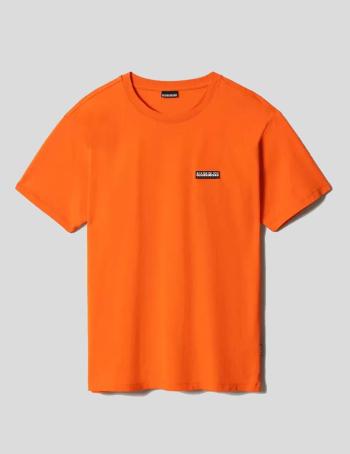 Napapijri NAPAPIJRI unisex oranžové tričko PATCH