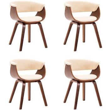 Jídelní židle 4 ks krémové ohýbané dřevo a umělá kůže (278725)
