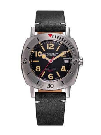 Nivada Grenchen Depthmaster Numerals Black - Black Leather