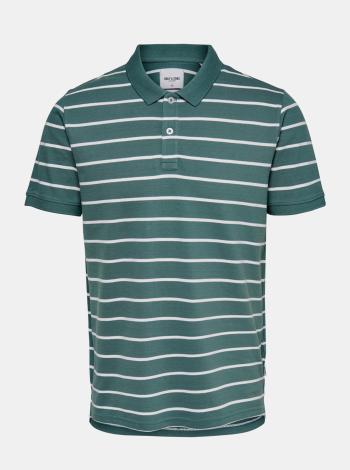 Zelené pruhované polo tričko ONLY & SONS Cooper