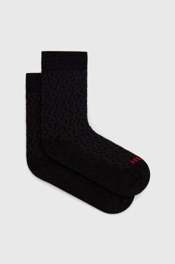 Ponožky HUGO dámské, černá barva
