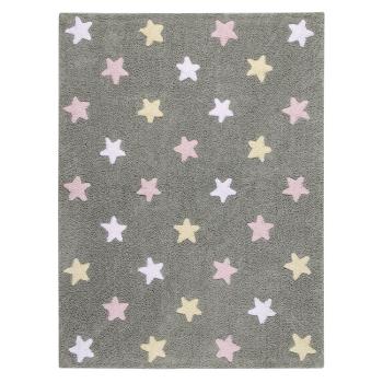 Lorena Canals koberce Pro zvířata: Pratelný koberec Tricolor Stars Grey-Pink - 120x160 cm Šedá