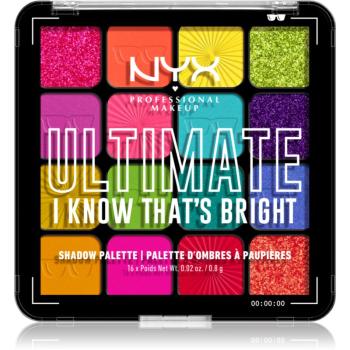 NYX Professional Makeup Ultimate Shadow Palette oční stíny odstín I Know That's Bright 16 ks