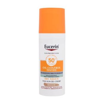 Eucerin Sun Oil Control Tinted Dry Touch Sun Gel-Cream SPF50+ 50 ml opalovací přípravek na obličej poškozená krabička Medium na mastnou pleť