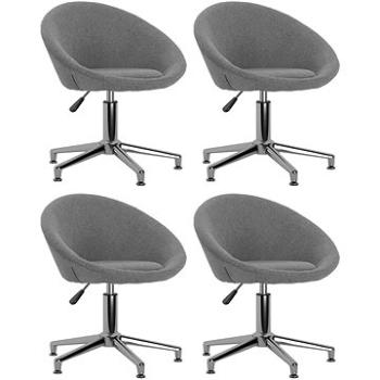 Otočné jídelní židle 4 ks světle šedé textil, 3089497 (3089497)