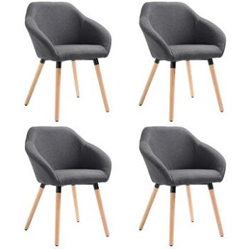 Jídelní židle 4 ks tmavě šedé textil (278408)