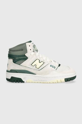 Semišové sneakers boty New Balance BB650RVG bílá barva