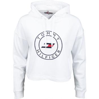 Tommy Hilfiger RELAXED ROUND GRAPHIC HOODIE LS Dámská mikina, bílá, velikost M