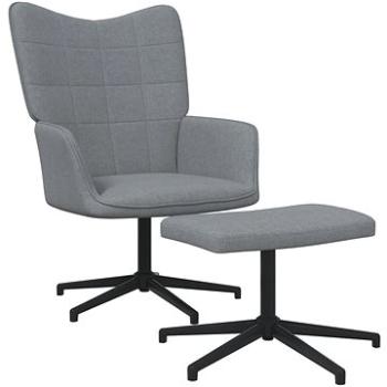 Relaxační křeslo se stoličkou světle šedé textil, 327974 (327974)