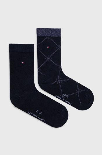 Ponožky Tommy Hilfiger (2-pak) dámské, tmavomodrá barva