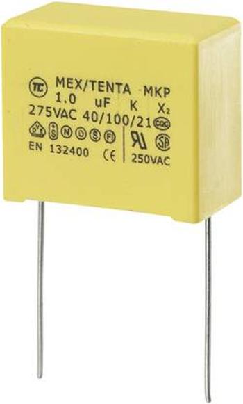 Odrušovací kondenzátor MKP-X2 TRU COMPONENTS MKP-X2 radiální, 1 µF, 275 V/AC,10 %, 22.5 mm, (d x š x v) 26.5 x 14 x 20 mm, 1 ks