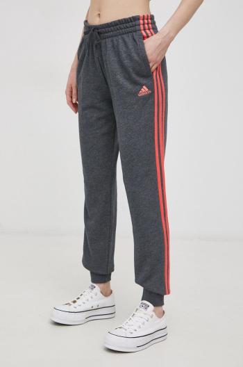 Kalhoty adidas HE9366 dámské, šedá barva, hladké