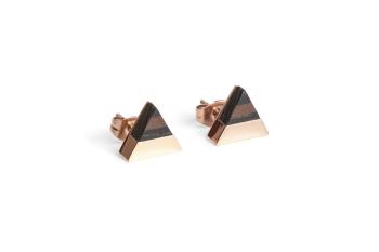 Náušnice s dřevěným detailem Rose Earrings Triangle z chirurgické oceli s možností výměny či vrácení do 30 dnů