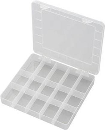 Krabička na malé součástky TRU COMPONENTS, PP15-01, 1570099, přihrádek: 15, 200 x 175 x 26 , transparentní (difuzní)