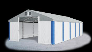 Garážový stan 6x10x3m střecha PVC 560g/m2 boky PVC 500g/m2 konstrukce ZIMA Bílá Šedá Modré