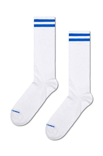 Ponožky Happy Socks Solid Sneaker Thin Crew bílá barva