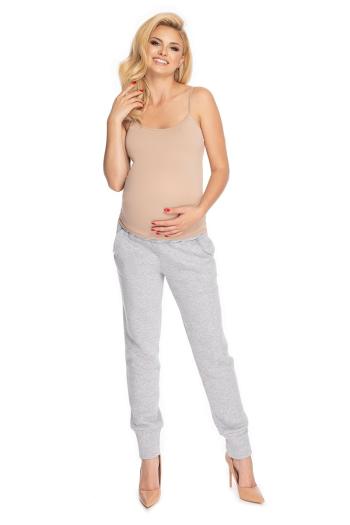 Světle šedé těhotenské těplákové kalhoty 0173