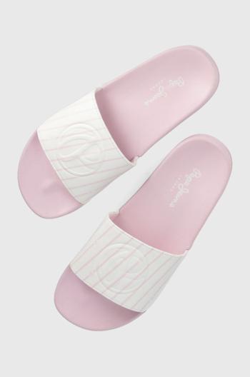 Pantofle Pepe Jeans Slider Hayden dámské, růžová barva