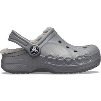 Crocs BAYA LINED CLOG K Dětské pantofle, šedá, velikost 28/29