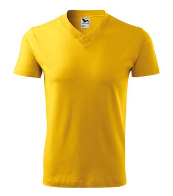 MALFINI Tričko V-neck - Žlutá | XXL