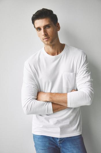 Bavlněné tričko s dlouhým rukávem Medicine bílá barva