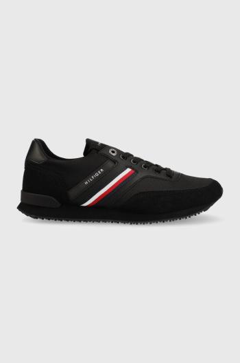 Sneakers boty Tommy Hilfiger Iconic Sock Runner Mix černá barva