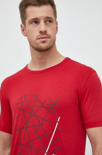 Bavlněné tričko BOSS červená barva, s potiskem