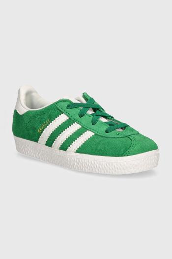 Dětské semišové sneakers boty adidas Originals GAZELLE CF EL zelená barva, IH0363