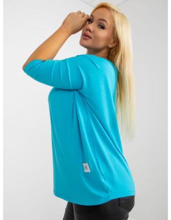 Dámská halenka plus size basic VEVA modrá