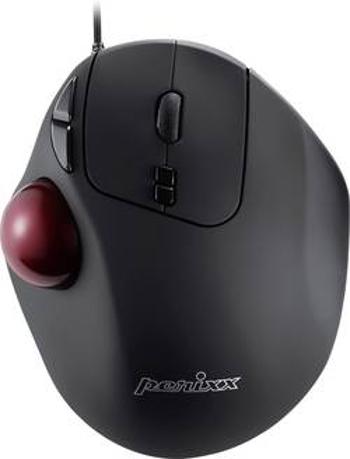 Laserová Trackball Perixx PERIMICE-517 D 11567, ergonomická, integrovaný trackball, černá