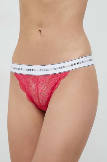 Kalhotky brazilky Guess růžová barva